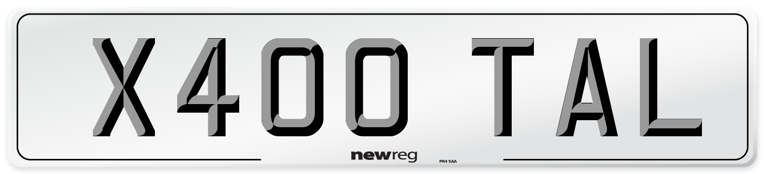 X400 TAL Number Plate from New Reg